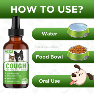 犬用咳止めシロップのためのOEMハーブドロップホイーズングイミューンシステムビタミンペットの喉の咳の救済のためのハーブ薬 - Product Image 5