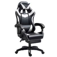 Chaise de jeu ergonomique avec repose-pieds, appui-tête confortable et soutien lombaire