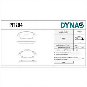 Jeu de plaquettes de frein arrière DYNAS PF1284 pour véhicules hybrides XC40 1.5/2.0 Pièce de rechange essentielle Italie - Product Image 1