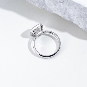 Messi Jewelry MSR-2078 10K Gold Radiant Shape Lab Grown <b>Diamond</b> <b>Ring</b> - Product Image 3