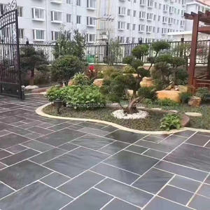 Black <span class=keywords><strong>Slate</strong></span> Stone Patio Gạch Lát Sàn Lồng Vào Nhau Theo Mẫu Pháp - Product Image 3