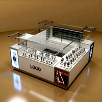 Luxuriöse Aluminium-Glas-Vitrine für Mobiltelefone, Schmuck, Zigaretten, Uhren Thekenvitrine mit LED-Beleuchtung