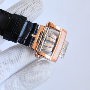 Montre de luxe pour homme de haute qualité, boîtier en acier inoxydable poli, bracelet en cuir à motif d'alligator bleu, montre mécanique de luxe - Product Image 5