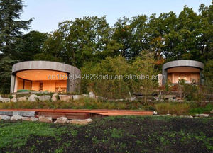 Casa Prefabricada <span class=keywords><strong>de</strong></span> Acero Ligero, Villa Prefabricada Redonda, Cabaña Modular Glamping con <span class=keywords><strong>Terraza</strong></span> <span class=keywords><strong>para</strong></span> Hotel, Resort, Casa <span class=keywords><strong>de</strong></span> Huéspedes junto al Lago o en el Bosque - Product Image 5