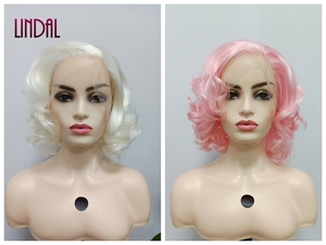Parrucca sintetica lunga giallo rame rosso resistente al calore con onda del corpo in pizzo anteriore ondulato parrucca libera per capelli naturali alla moda senza colla - Product Image 3