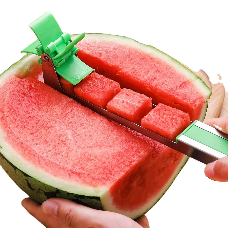 Watermelon Slicer Cutter Knife Windmill Watermelon Cutter Stainless Steel Knife Corer Fruit Tools