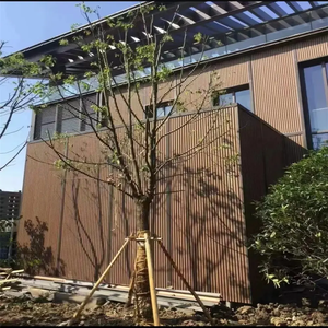 Vanjoin gỗ nhựa rãnh tường Ốp Bảng điều khiển và hàng rào cho bên ngoài bức tường Ốp Vật liệu <span class=keywords><strong>PE</strong></span> - Product Image 2