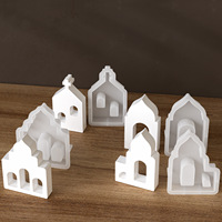 Moule en silicone 3D en forme de mosquée pour décoration de château du Ramadan, outil de fabrication de bougies d'aromathérapie DIY, décoration d'intérieur