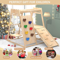 Juguetes de Escalada para Niños, de Madera, Montessori, 8 en 1, Parque Infantil Interior, Gimnasio con Columpio y Tobogán para Niños Pequeños