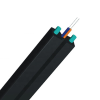 Rollo de 2 km de Cable de Fibra Óptica de Acometida FTTH para Exteriores con FRP de 1 o 2 Núcleos, Monomodo para Interiores LSZH y Aéreo de 1 Núcleo