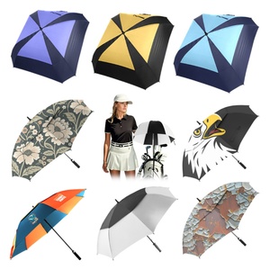 62 Inch Automatic Golf <b>Umbrella</b> <b>Windproof</b> Double Canopy Vented for Rain UV Protection Men Women Business Outdoor - Product Image 6