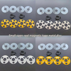 Kit de disco de cassette metálico amarillo al por mayor con buje de posicionamiento y película antideslizante para grabación de cintas DIY y audio retro - Product Image 3