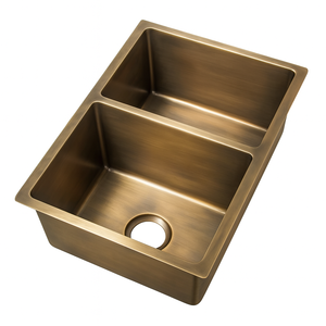 16 Đo Brass Brushed Vintage bát đôi hai Bồn Rửa Nhà Bếp undermount Drop Handmade Đồng kết thúc lưu vực bền thiết kế sang trọng - Product Image 5