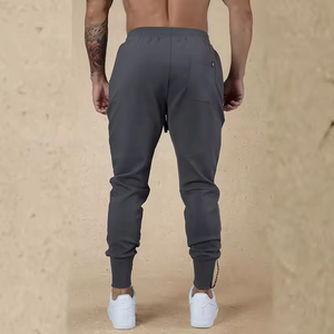 Manufacture Custom Logo Sportswear High Elastic <strong>Cuffed</strong> Tapered Cotton Men Athletic <strong>Joggers</strong> With Zipper Pocket Run Pants for Men - Product Image 6