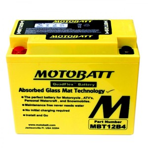 แบตเตอรี่รถจักรยานยนต์ MOTOBATT ใหม่ MBT12B4 12V 11Ah agm แผ่นรองแก้วแบบดูดซับเทคโนโลยีชาร์จได้ - Product Image 1