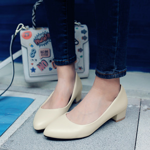 Nouveautés Xuanhui – Escarpins professionnels confortables à talon bas de 3,5 cm, bout pointu, blancs, grandes tailles 41-47 pour femmes - Product Image 4