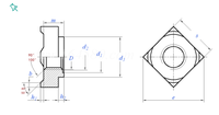 Écrou à souder carré DIN928, écrou à souder par projection en acier, M4-M10, emballage personnalisé, en stock, directement de l'usine