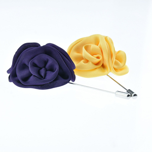 Tecido Rose Flower Broche Rosa e Verde Broches para Homens Suit - Product Image 2