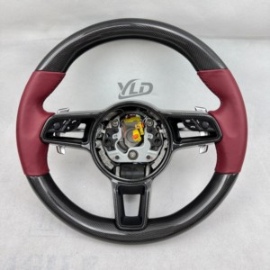 Volante Plano de Cuero Genuino a <span class=keywords><strong>Precio</strong></span> de Fábrica YLD para <span class=keywords><strong>Porsche</strong></span> Macan, Panamera, Cayenne, 911, 718, 991, Volante Personalizado - Product Image 6