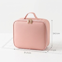Nouvelle Trousse de Maquillage Portable 2024 avec Miroir et Lumière LED, Boîte de Rangement Cosmétique Détachable