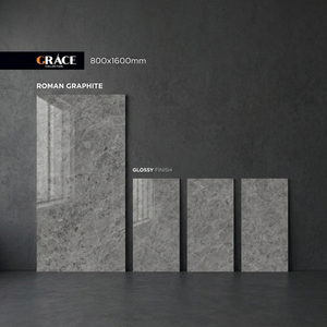 Azulejos de porcelana antideslizantes Rio Grey de 800x1600 mm para suelo y pared, con aspecto de piedra, diseño premium de 80x160 cm - Product Image 3