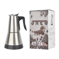 Cafetière électrique Moka en acier inoxydable moderne, ensemble de machine à expresso durable pour la maison, le bureau et le café