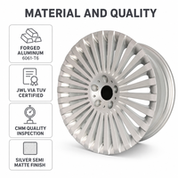Jantes forgées de luxe pour berlines de direction exécutive, 20 rayons argentés, 18 19 20 21 22 pouces pour BMW Mercedes Audi Lexus Genesis