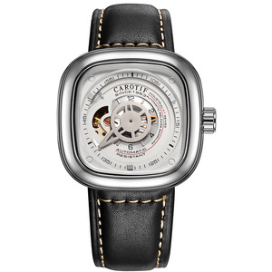 Reloj personalizado de alta gama para hombre, símbolo de lujo y deportividad, cuero genuino, resistente al agua, elegante, con diseño de calavera, automático, mecánico - Product Image 1
