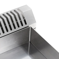 Grill professionnel à gaz industriel commercial entièrement chromé pour restaurant