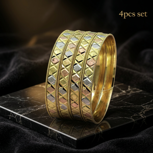 Pulseras de Latón Chapado en Oro de 3 Tonos al por Mayor, Pulseras de Oro Multitono, Joyería de Pulseras de Moda de 3 Tonos, Pulseras Tricolor - Product Image 5