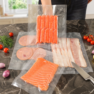 Sac d'emballage alimentaire sous vide en plastique transparent thermoscellé, plat et uni, pour viande fraîche, pour l'emballage alimentaire, directement de l'usine - Product Image 2