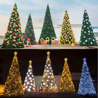 Grand arbre de Noël artificiel d'extérieur avec éclairage LED, arbre de Noël commercial pour centre commercial, hôtel, décoration de fêtes, taille personnalisée, ornement de Noël