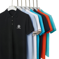Polo de golf en coton de qualité supérieure, broderie noire et blanche, polo personnalisé pour homme