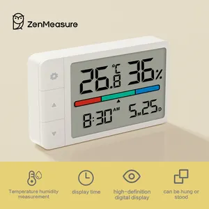 Termohigrómetro electrónico ZenMeasure, equipo de monitoreo de datos de humedad y temperatura interior con soporte de personalización ODM