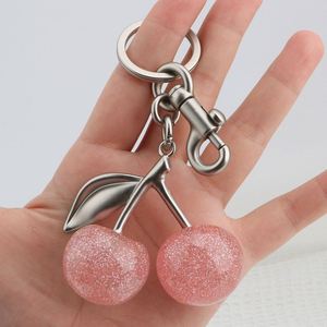 Nouveau porte-clés cerise rose, pendentif de sac, bijou de sac pour femme, magnifique porte-clés de voiture, porte-clés cerise 3D en cristal - Product Image 2