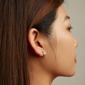 ต่างหูเงินแท้ 925 รูปแมวน่ารัก แฟชั่นต่างหูแบบห่วงสำหรับผู้หญิง - Product Image 4