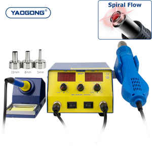 YAOGONG 881D + termostato <span class=keywords><strong>de</strong></span> Sueño automático <span class=keywords><strong>pistola</strong></span> <span class=keywords><strong>de</strong></span> <span class=keywords><strong>calor</strong></span> <span class=keywords><strong>de</strong></span> aire caliente 936 soldadura <span class=keywords><strong>de</strong></span> hierro herramientas <span class=keywords><strong>de</strong></span> reparación <span class=keywords><strong>de</strong></span> teléfonos móviles Estación <span class=keywords><strong>de</strong></span> soldadura <span class=keywords><strong>de</strong></span> retrabajo BGA - Product Image 6