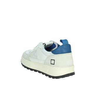 D.A.T.E. Baskets pour hommes M401-K2-CO-WE en toile blanche et bleue, chaussures tendance - Product Image 2