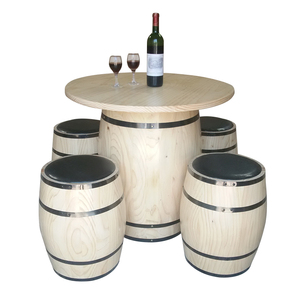 طاولة خشبية مخصصة لتناول الطعام والنبيذ مع أربعة كراسي للنبيذ الأحمر Lovingston Rotunda الأحمر - Product Image 3