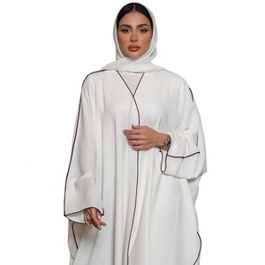 Zifeng OEM Ropa Islámica Eid Abaya Musulmana Blanca Cosida de Talla Grande - Product Image 5