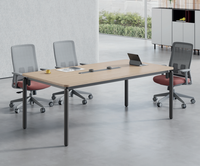 Table de conférence moderne extensible en bois convertible pour le bureau et les réunions d'ordinateur Style panneau