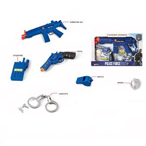 Jeux de simulation d'<span class=keywords><strong>équipement</strong></span> de <span class=keywords><strong>police</strong></span>, jouets armés de couleur bleue pour enfants pour jouer à des rôles - Product Image 1