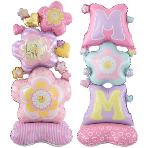 Globos de Aluminio con Forma de Corona Grande para Mamá y Papá de Pie, Decoración para Fiestas del Día del Padre y de la Madre, con Base Floral y Mensaje de Te Amo Mamá y Papá - Product Image 2