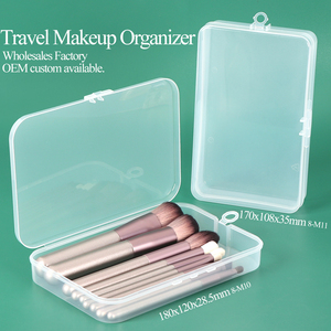 SUNSHING OEM ODM Rectangular Flat <b>Plastic</b> Cosmetic Box Travel Makeup Organizer Nail Tool Storage <b>Container</b> Disposable Mask Case - Product Image 1