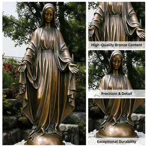 Sculpture de figurine en bronze de la Vierge Marie grandeur nature, décorative pour <span class=keywords><strong>le</strong></span> jardin, en métal, pour l'extérieur - Product Image 4