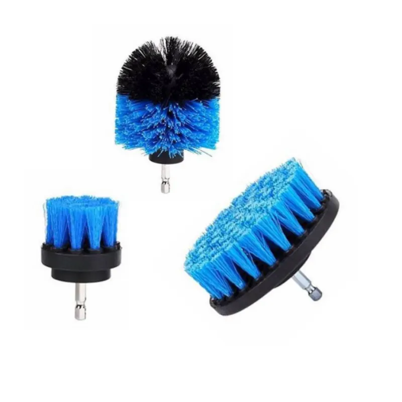 Car Cleaning Brush Set 3 Pcs Drilling Power Scrubber Kitchen Cleaning Bathroom Floor Carpet Rotating Brush Car Drilling Cleaning Attachment Set