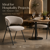 Chaise de salle à manger moderne de luxe rembourrée, dossier en forme de croissant, confortable, pour hôtel, restaurant, mobilier commercial