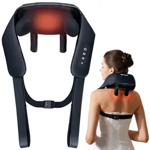 Alivio del dolor Relajación de la espalda Soporte portátil para el cuello de viaje Shiatsu inteligente Masajeador eléctrico para hombros y cuello con calor