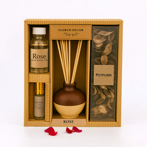 Rose Luxury Home Fragrance <b>Gift</b> <b>Set</b> with Reed Diffuser Potpourri and Fragrance Oils Elegant Decorative Collection - Product Image 1