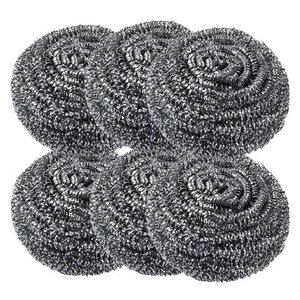 Spugne abrasive in acciaio inox di alta qualità per la pulizia della cucina, spugne in lana d'acciaio, palline abrasive in filo metallico. - Product Image 3
